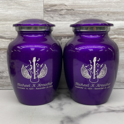 Customer Gallery - Electric Guitar Angel Wings Sharing Urn - Purple Luster