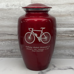 Customer Gallery - Bicycle Cremation Urn - Ruby Red