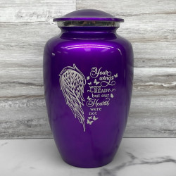 Customer Gallery - Your Wings Were Ready Cremation Urn - Purple Luster