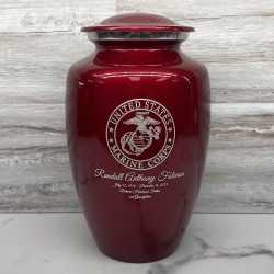 Customer Gallery - Marine Corps Cremation Urn - Ruby Red