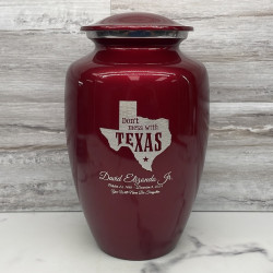 Customer Gallery - Don't Mess with Texas Cremation Urn - Ruby Red