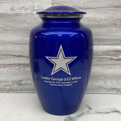 Customer Gallery - Dallas Star Cremation Urn - Midnight Blue