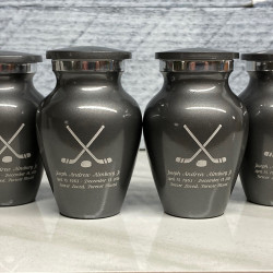 Customer Gallery - Hockey Sticks Keepsake Urn - Gunmetal Gray