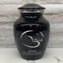Customer Gallery - Small Sleeping Cat Pet Cremation Urn - Jet Black
