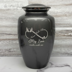 Customer Gallery - My Son Walks With Me Cremation Urn - Gunmetal Gray