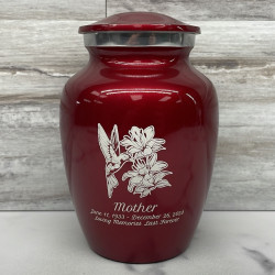 Customer Gallery - Hummingbird Flowers Sharing Urn - Ruby Red