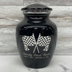 Customer Gallery - Race Checkered Flag Sharing Urn - Jet Black