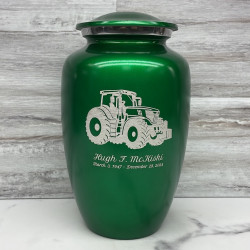 Customer Gallery - Modern Tractor Cremation Urn - Shamrock Green