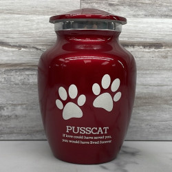 Customer Gallery - Small Pawprints Pet Cremation Urn - Ruby Red