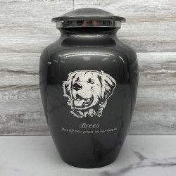 Customer Gallery - Large Golden Retriever Dog Cremation Urn - Gunmetal Gray