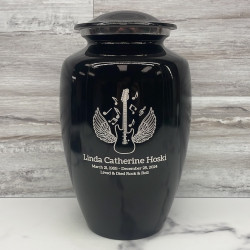 Customer Gallery - Electric Guitar Angel Wings Cremation Urn - Jet Black