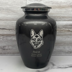 Customer Gallery - Large German Shepherd Dog Cremation Urn - Gunmetal Gray