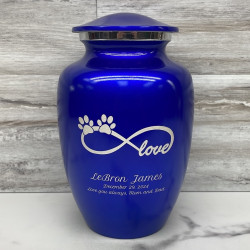 Customer Gallery - Large Infinite Love Pet Cremation Urn - Midnight Blue