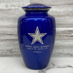 Customer Gallery - Dallas Star Cremation Urn - Midnight Blue