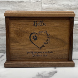 Customer Gallery - Paw Prints on My Heart Pet Cremation Urn - Signature Walnut