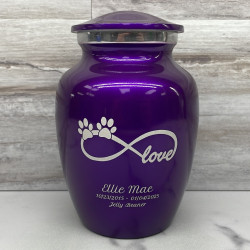 Customer Gallery - Small Infinite Love Pet Cremation Urn - Purple Luster