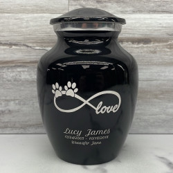 Customer Gallery - Small Infinite Love Pet Cremation Urn - Jet Black