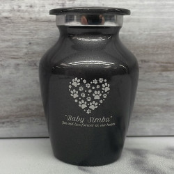 Customer Gallery - Keepsake Pawprint Heart Pet Cremation Urn - Gunmetal Gray