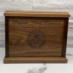 Customer Gallery - Marine Corps Cremation Urn - Signature Walnut