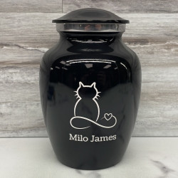 Customer Gallery - Small Infinite Love Cat Cremation Urn - Jet Black