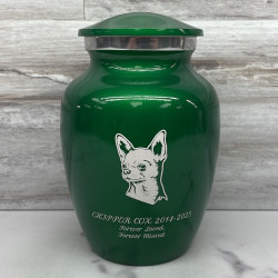 Customer Gallery - Small Chihuahua Dog Cremation Urn - Shamrock Green
