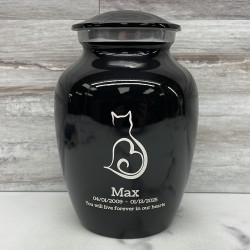 Customer Gallery - Small Cat Silhouette Pet Cremation Urn - Jet Black