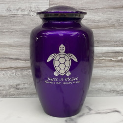 Customer Gallery - Sea Turtle Cremation Urn - Purple Luster