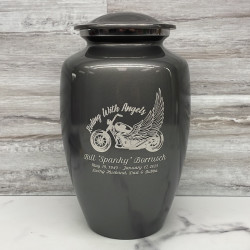 Customer Gallery - Riding with Angels Motorcycle Cremation Urn - Gunmetal Gray