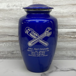 Customer Gallery - Plumber Cremation Urn - Midnight Blue