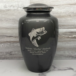 Customer Gallery - Bass Fishing Cremation Urn - Gunmetal Gray