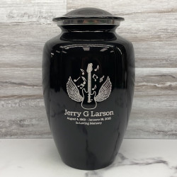 Customer Gallery - Electric Guitar Angel Wings Cremation Urn - Jet Black