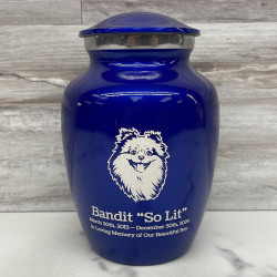 Customer Gallery - Small Pomeranian Pet Cremation Urn - Midnight Blue