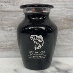 Customer Gallery - Salmon Fishing Keepsake Urn - Jet Black