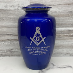 Customer Gallery - Masonic Cremation Urn - Midnight Blue