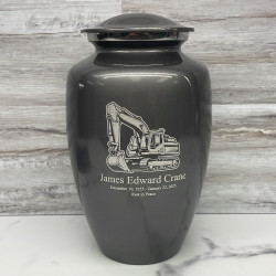 Customer Gallery - Excavator Cremation Urn - Gunmetal Gray