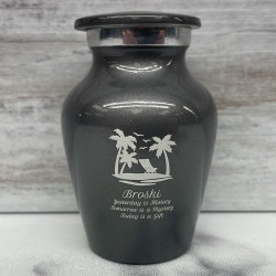 Customer Gallery - Tropical Beach Keepsake Urn - Gunmetal Gray