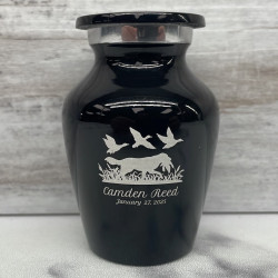 Customer Gallery - Duck Hunting Dog Keepsake Urn - Jet Black