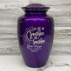 Customer Gallery - You Are My Sunshine Cremation Urn - Purple Luster