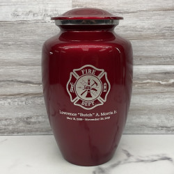 Customer Gallery - Firefighter Cremation Urn - Ruby Red