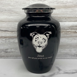 Customer Gallery - Large Pitbull Pet Cremation Urn - Jet Black