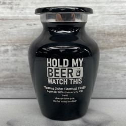 Customer Gallery - Hold My Beer Watch This Keepsake Urn - Jet Black
