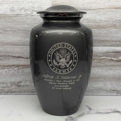 Customer Gallery - Army Cremation Urn - Gunmetal Gray