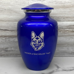 Customer Gallery - Large German Shepherd Dog Cremation Urn - Midnight Blue