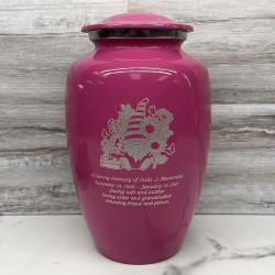 Customer Gallery - Garden Gnome Cremation Urn - Rose Pink
