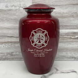 Customer Gallery - Firefighter Cremation Urn - Ruby Red