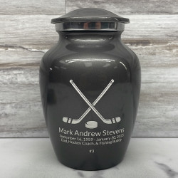 Customer Gallery - Hockey Sticks Sharing Urn - Gunmetal Gray
