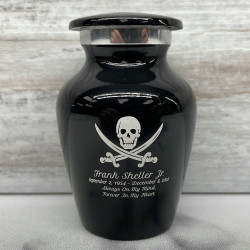 Customer Gallery - Pirate Skull Keepsake Urn - Jet Black