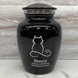 Customer Gallery - Small Infinite Love Cat Cremation Urn - Jet Black