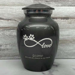 Customer Gallery - Small Infinite Love Pet Cremation Urn - Gunmetal Gray