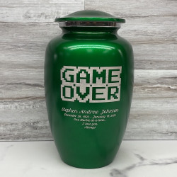 Customer Gallery - Game Over Cremation Urn - Shamrock Green